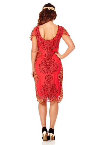 Great Gatsby Style Party Dress in Bright Red