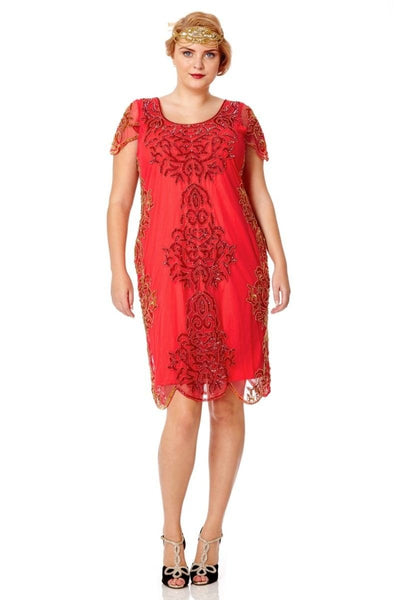Great Gatsby Style Party Dress in Bright Red