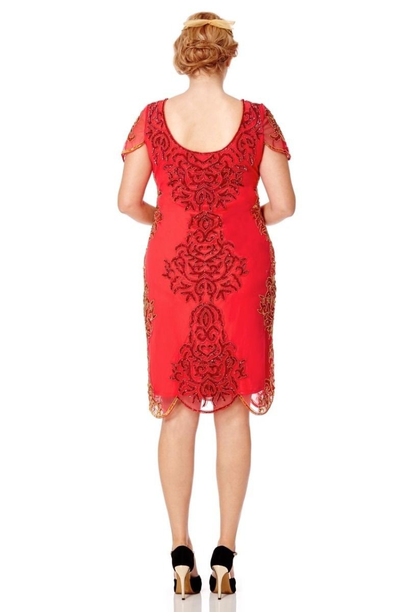 Great Gatsby Style Party Dress in Bright Red