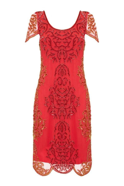 Great Gatsby Style Party Dress in Bright Red