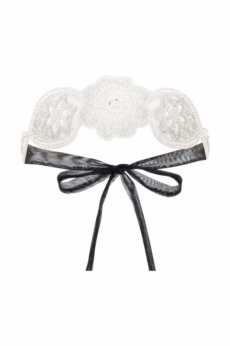 Roaring 20s Style Headband in Silver Black