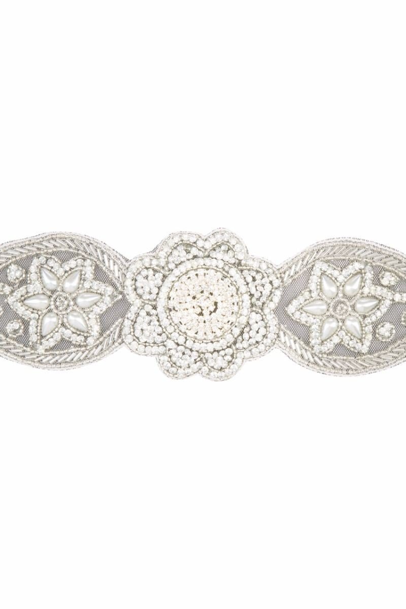 Roaring 20s Style Headband in Silver Black