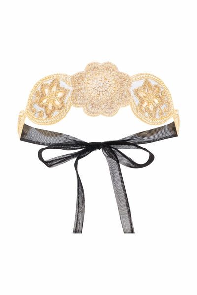 Roaring 20s Style Headband in Black Gold