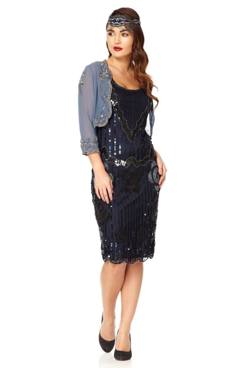 Flapper Style Sleeveless Dress in Navy - SOLD OUT