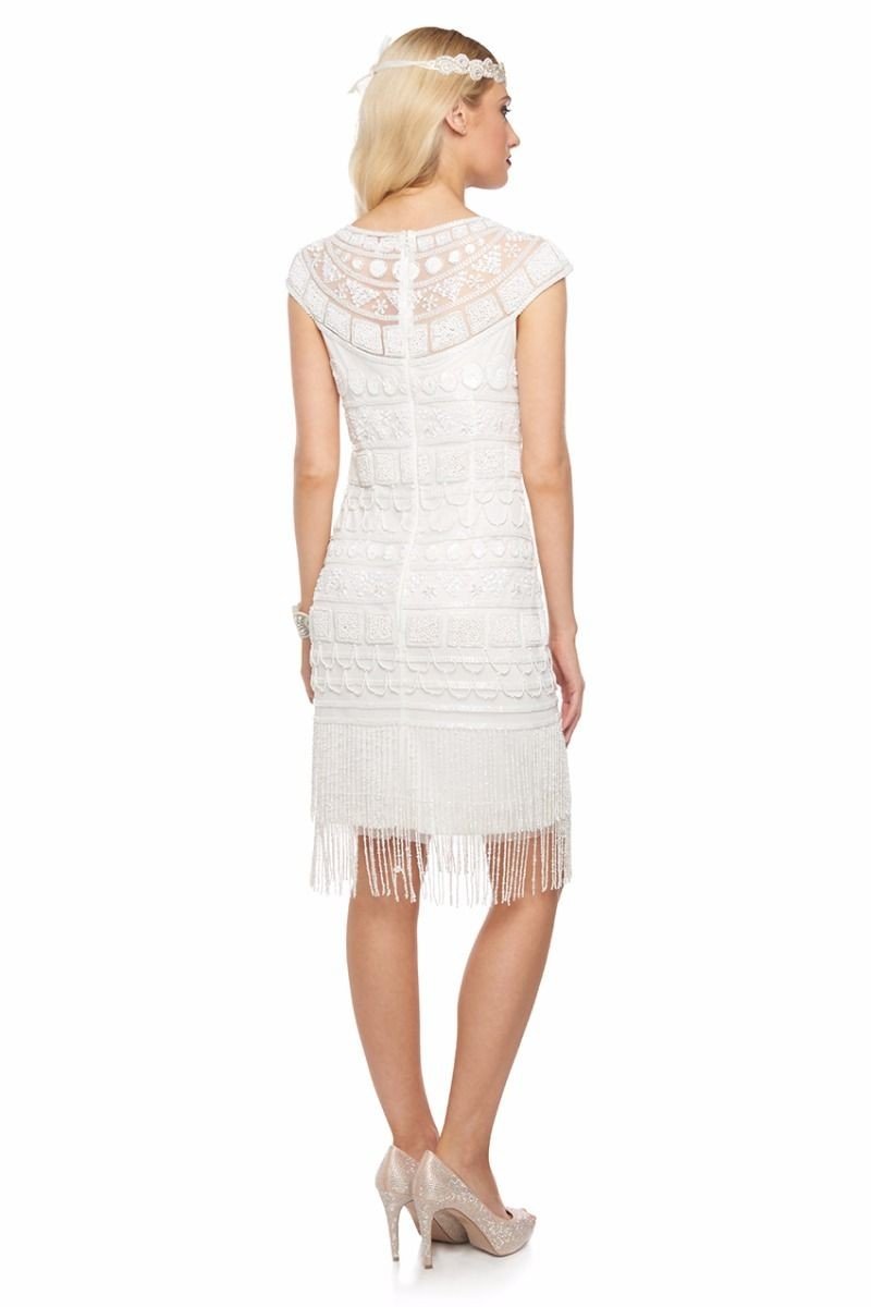 Great Gatsby Inspired Fringe Dress in Off White - SOLD OUT