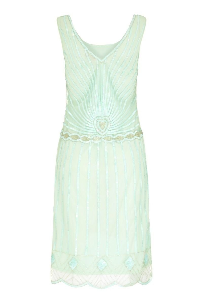 Gatsby Style Cocktail Party Dress in Mint