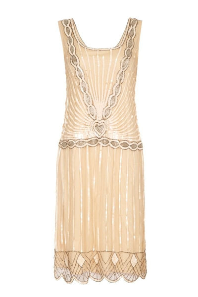 Gatsby Style Cocktail Party Dress in Nude - SOLD OUT