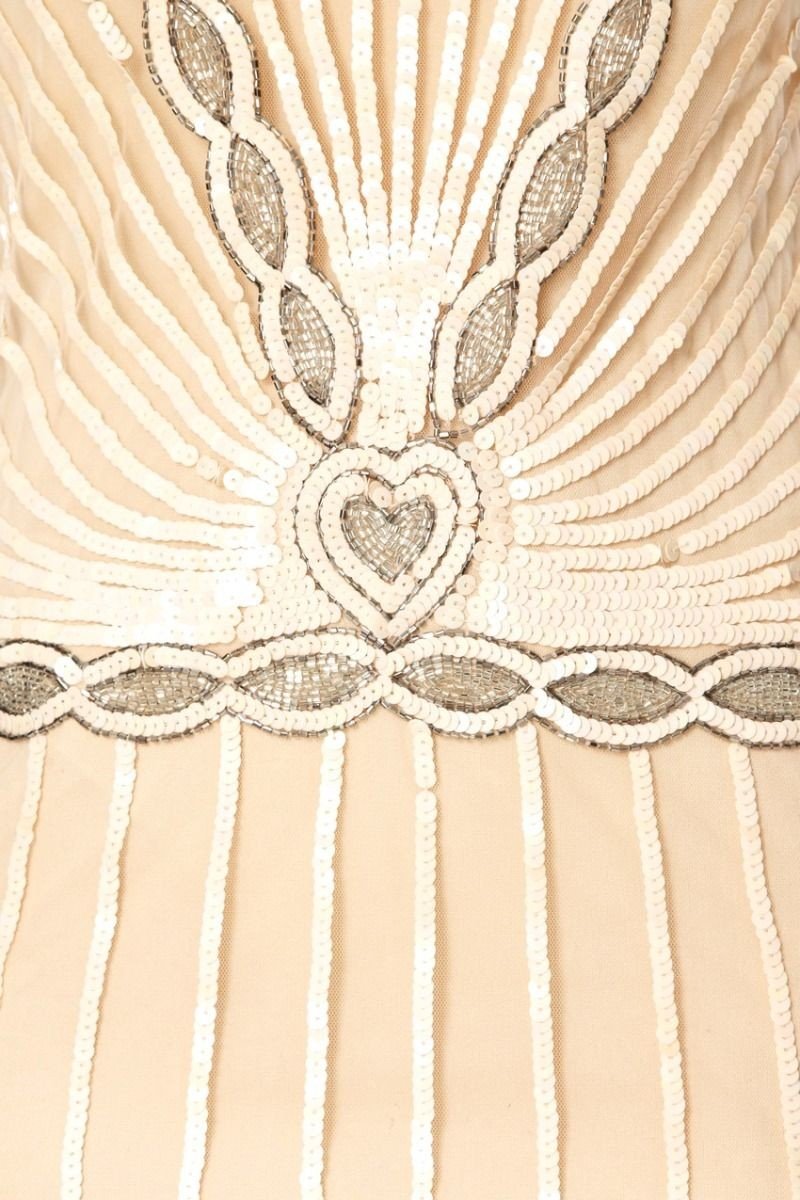 Gatsby Style Cocktail Party Dress in Nude