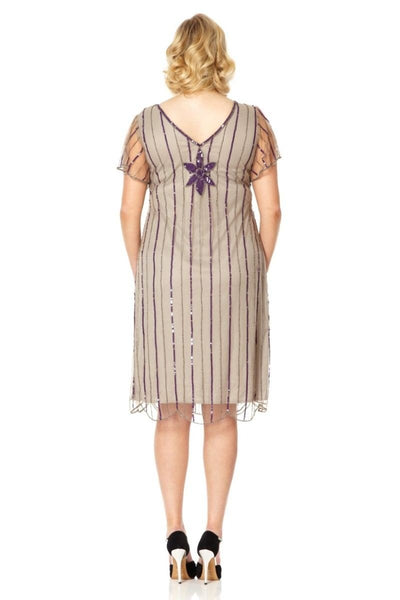 Art Deco 1920s Dress in Taupe