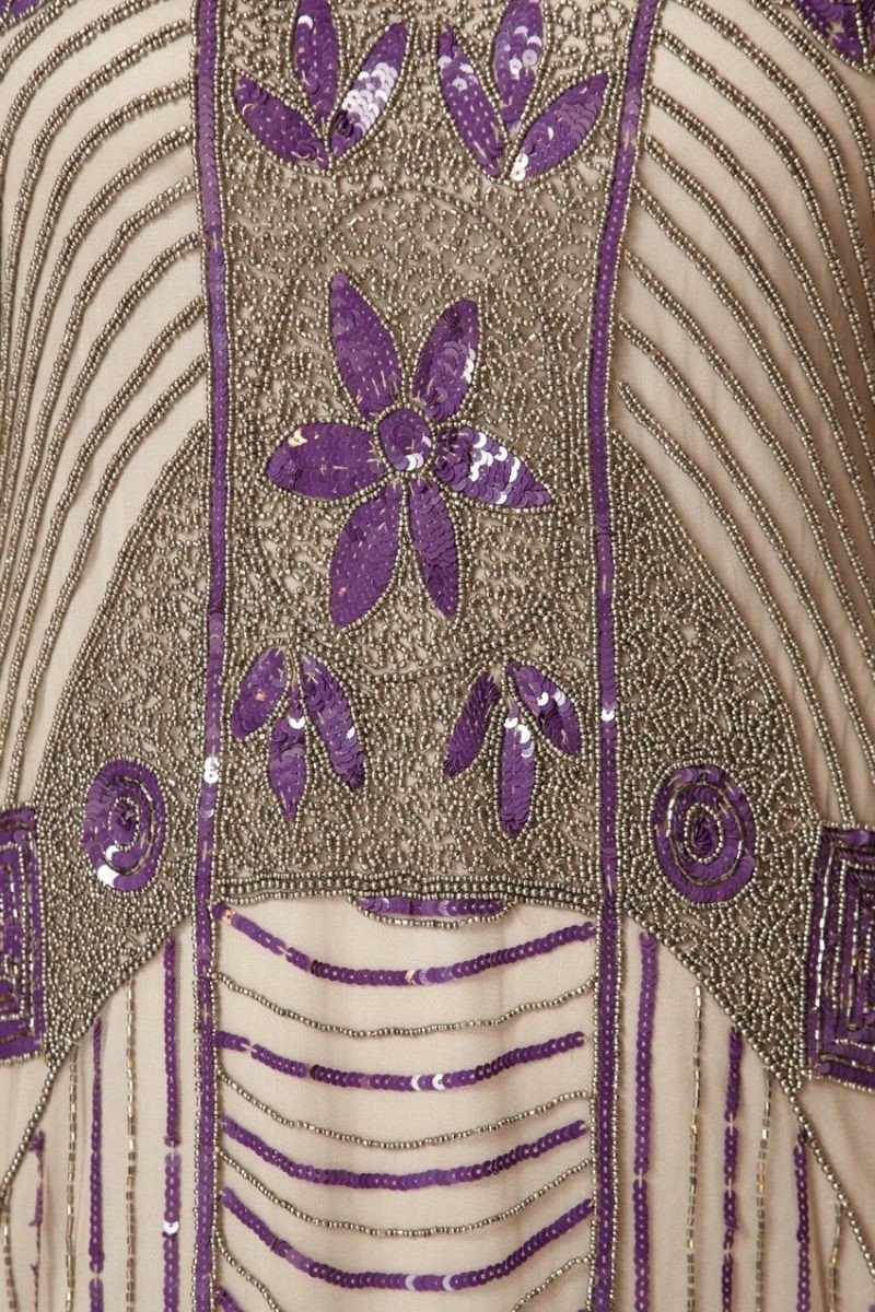 Art Deco 1920s Dress in Taupe