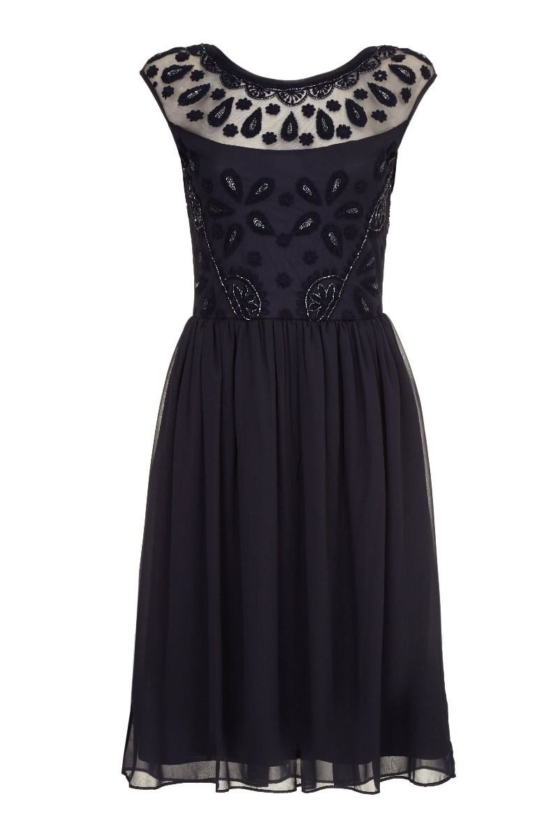 1920s Style Swing Flapper Dress in Navy