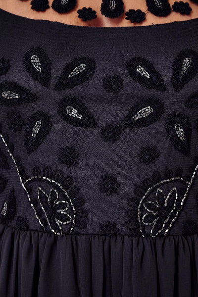 1920s Style Swing Flapper Dress in Navy