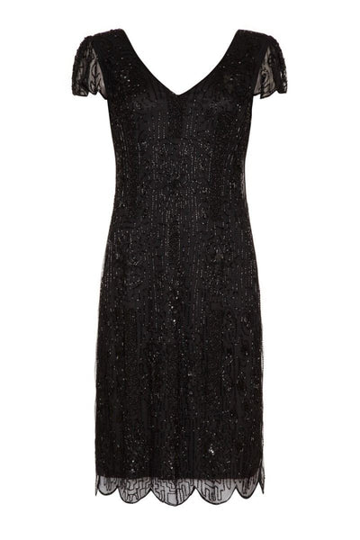 1920 Style Beaded Dress in Black