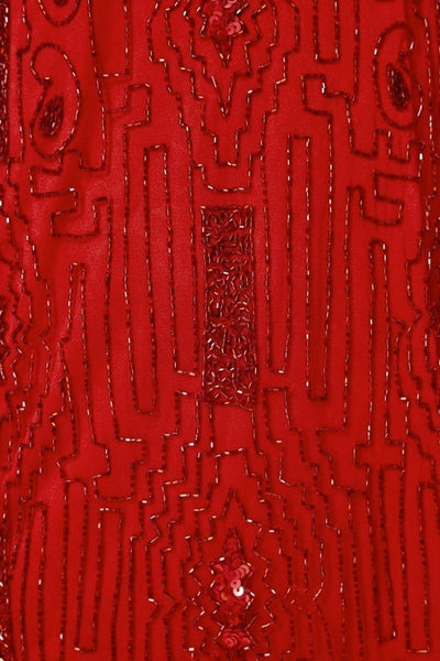 1920 Style Beaded Dress in Red