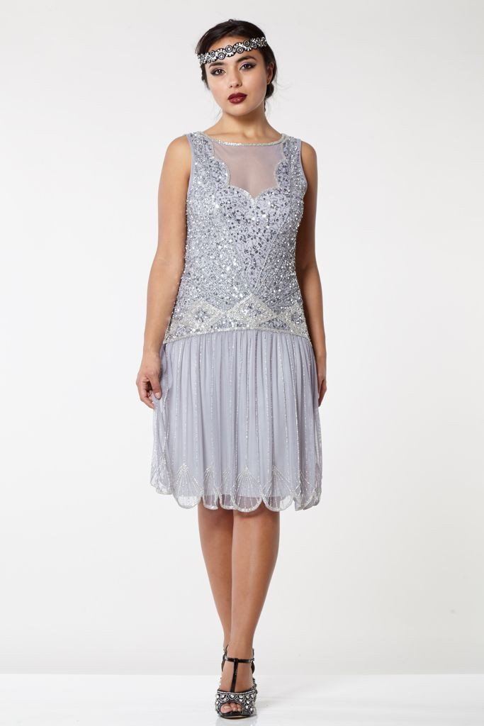 Vintage Inspired Drop Waist Dress in Lilac