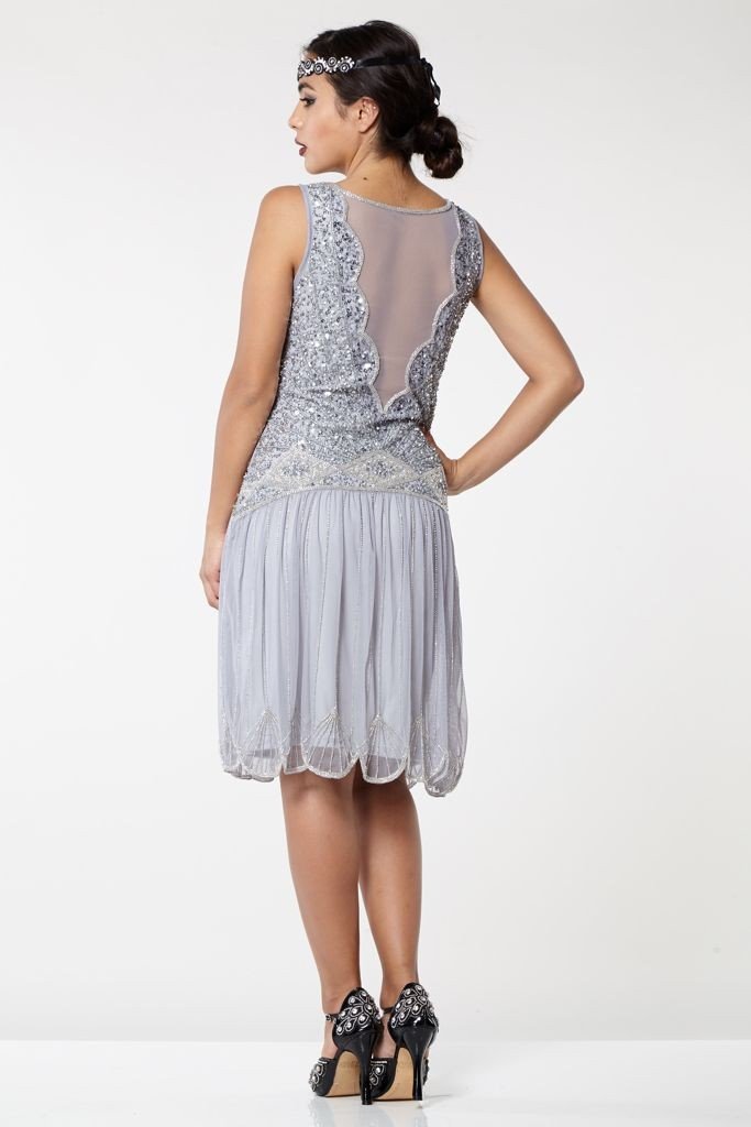 Vintage Inspired Drop Waist Dress in Lilac