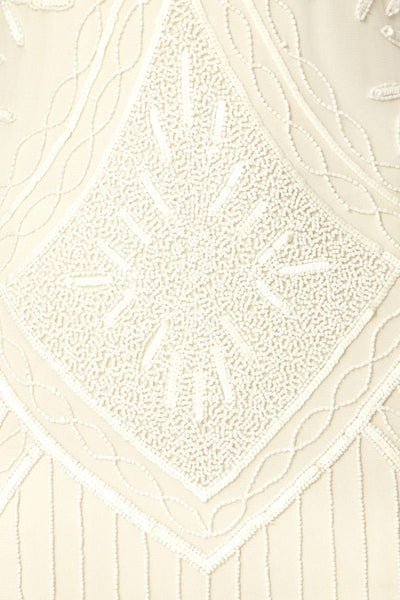 Flapper Inspired Wedding Dress in Off White