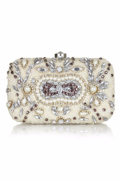 Gatsby Inspired Hand Beaded Bag in Cream
