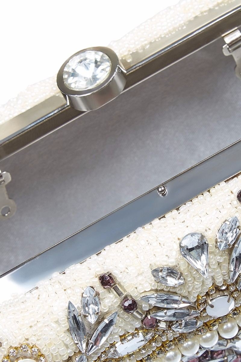 Gatsby Inspired Hand Beaded Bag in Cream