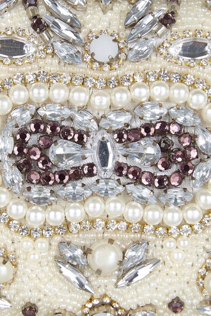 Gatsby Inspired Hand Beaded Bag in Cream
