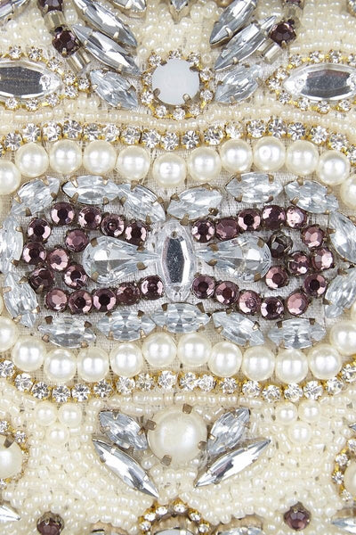 Gatsby Inspired Hand Beaded Bag in Cream