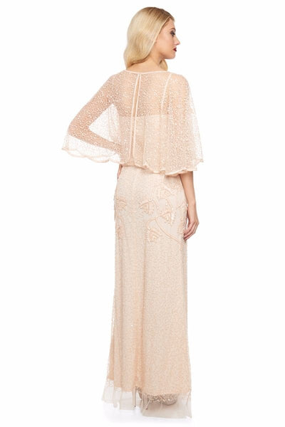 1920s Style Embellished Cape Bolero in Blush