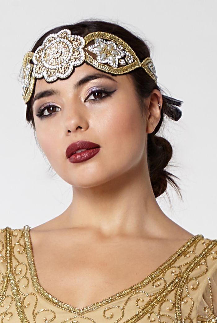 Roaring 20s Style Headband in Gold & Silver