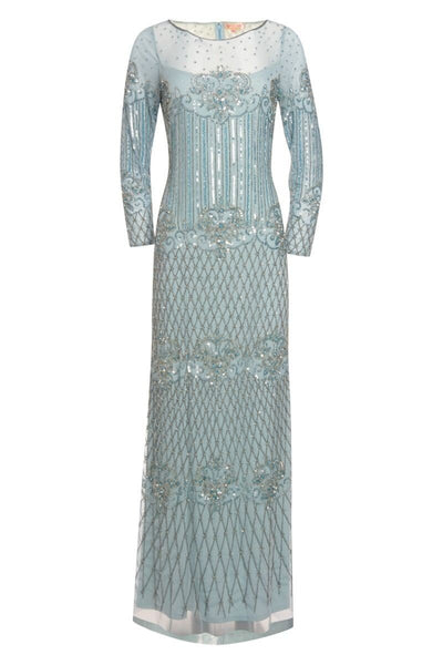 1920s Inspired Evening Maxi Dress in Vintage Blue - SOLD OUT
