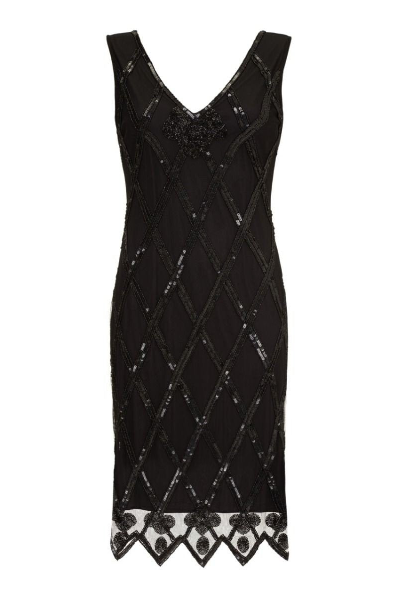 Flapper Style Sequined Dress in Black WardrobeShop Flapper Style Sequined Dress in Black WardrobeShop