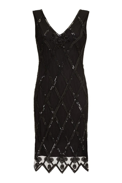 Flapper Style Sequined Dress in Black
