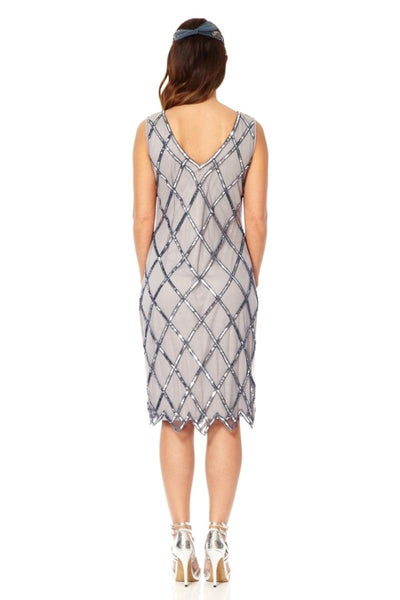 Flapper Style Sequined Dress in Grey