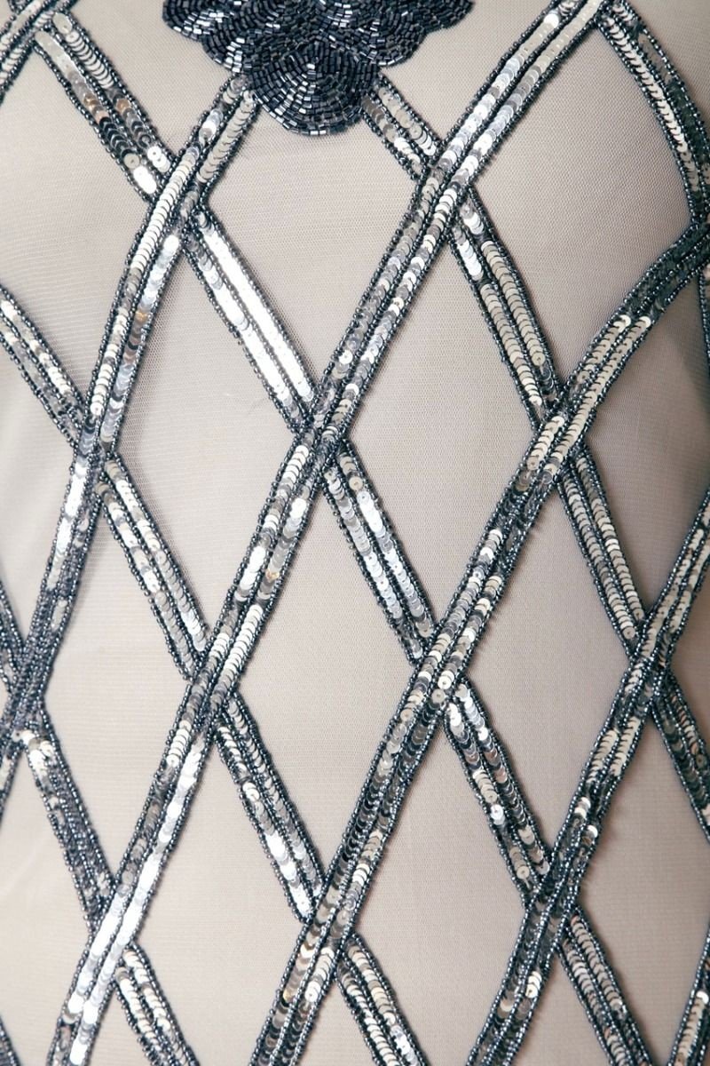 Flapper Style Sequined Dress in Grey