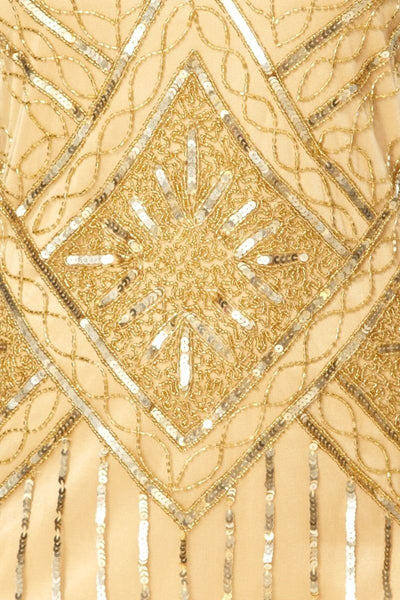Art Deco Style Fringe Party Dress in Gold