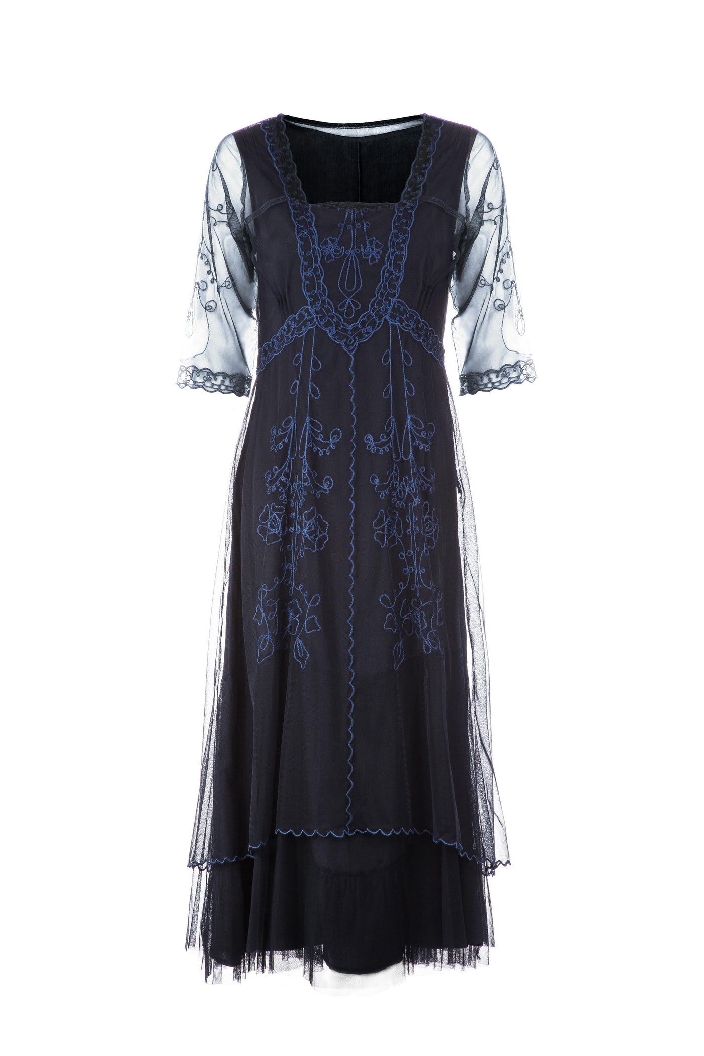 Mary Vintage Style Party Dress in Sapphire by Nataya