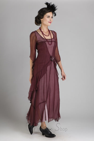 Great Gatsby Party Dress in Garnet by Nataya