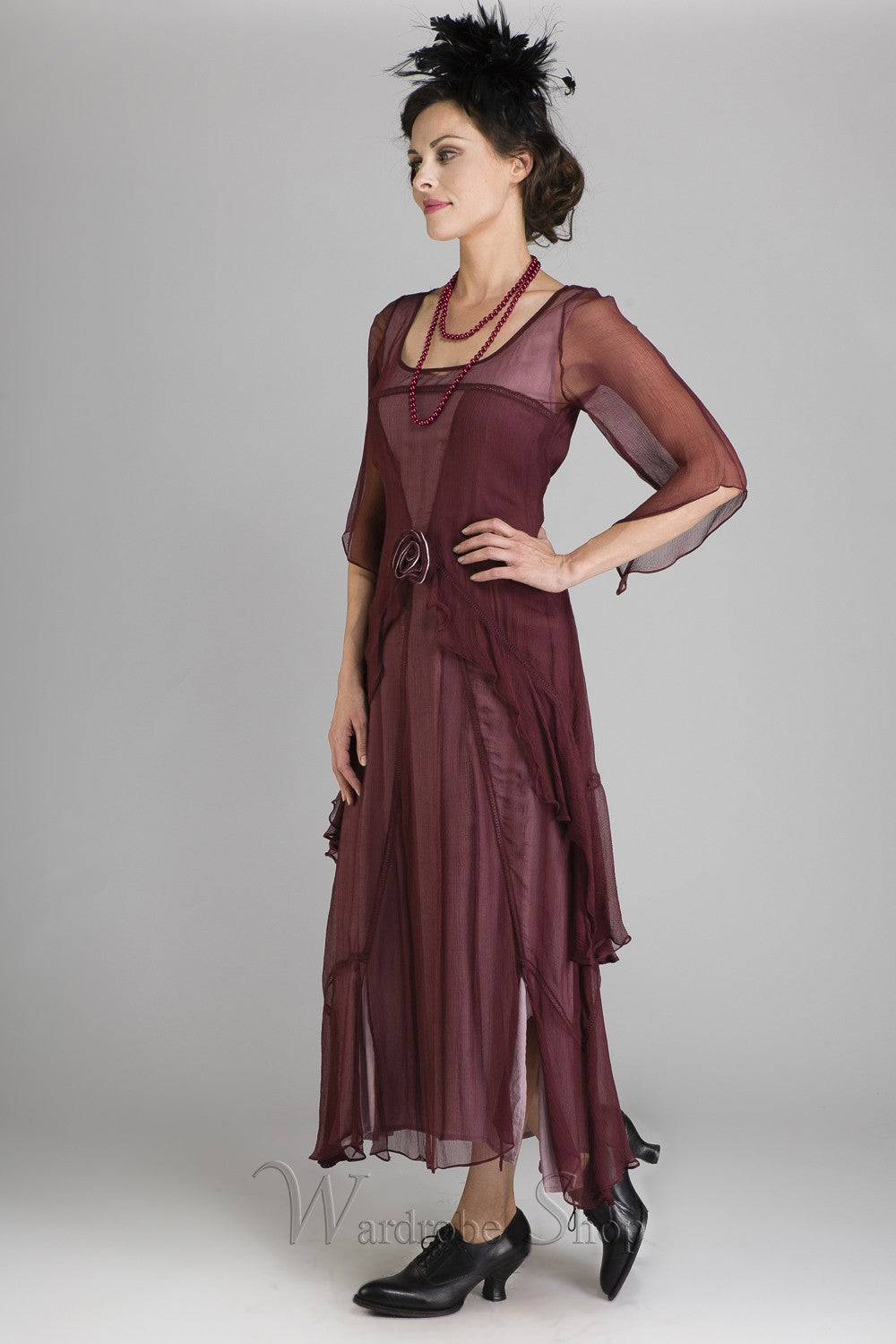 Great Gatsby Party Dress in Garnet by Nataya