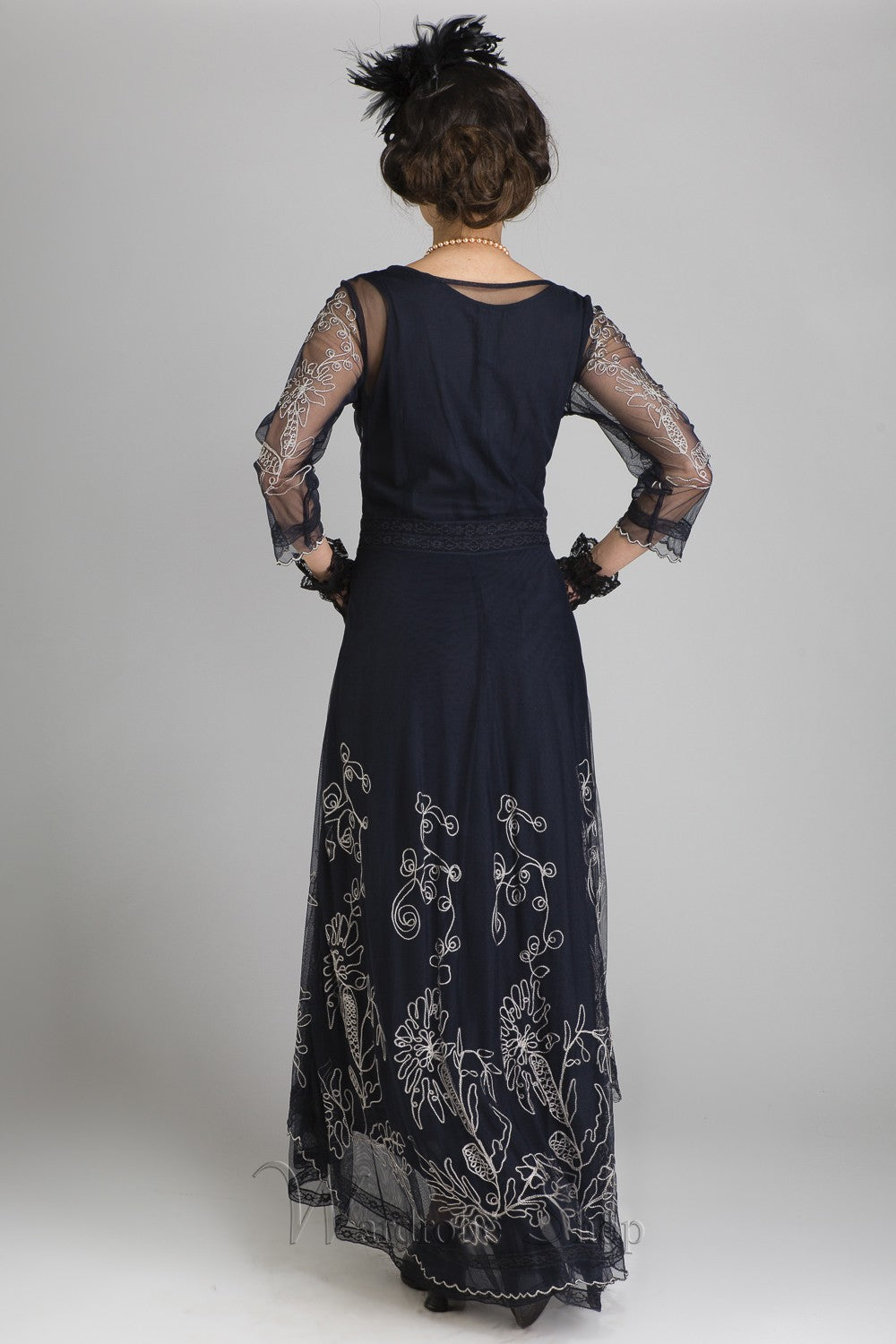 Downton Abbey Tea Party Gown in Sapphire by Nataya - SOLD OUT
