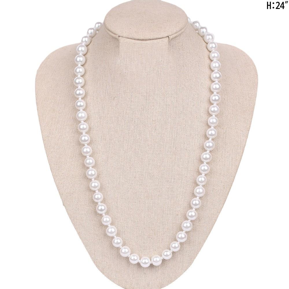 Roaring 20s Pearl Necklace in White - SOLD OUT