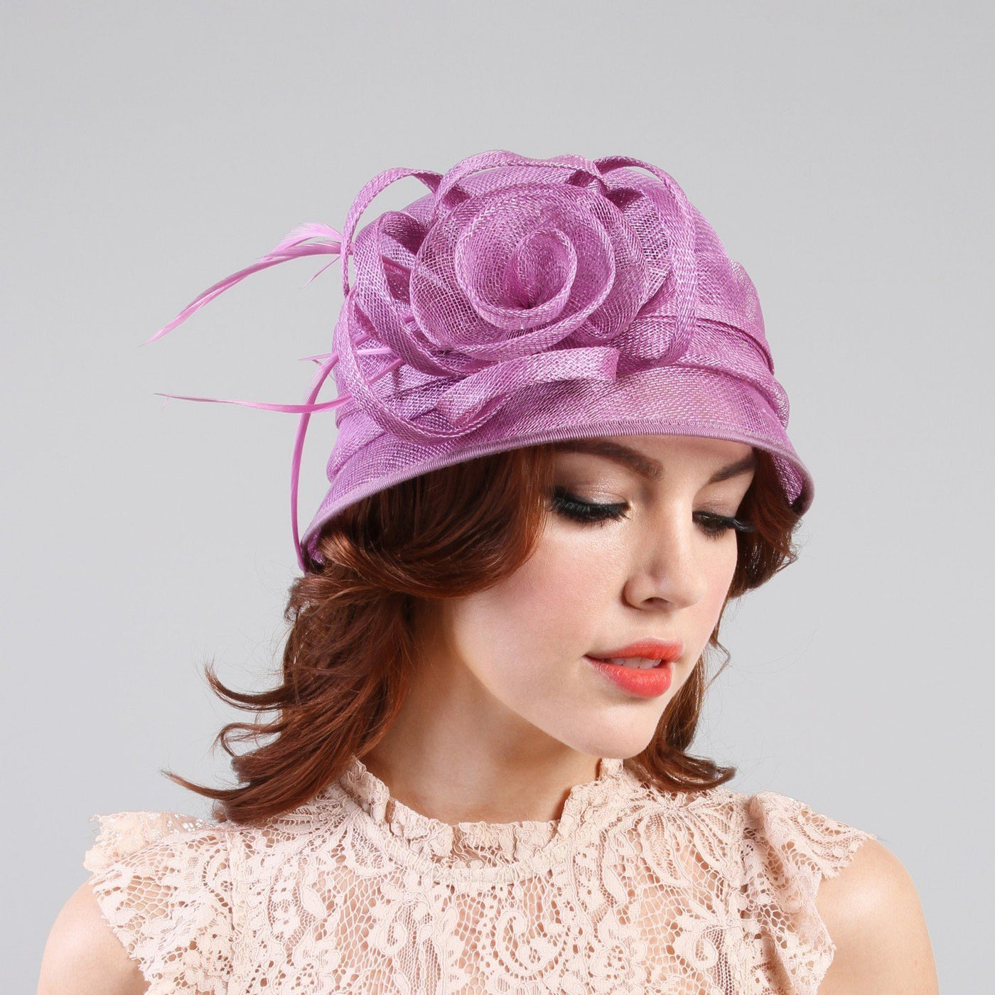 1920s Flapper Sinamay Bucket Hat in Lavender - SOLD