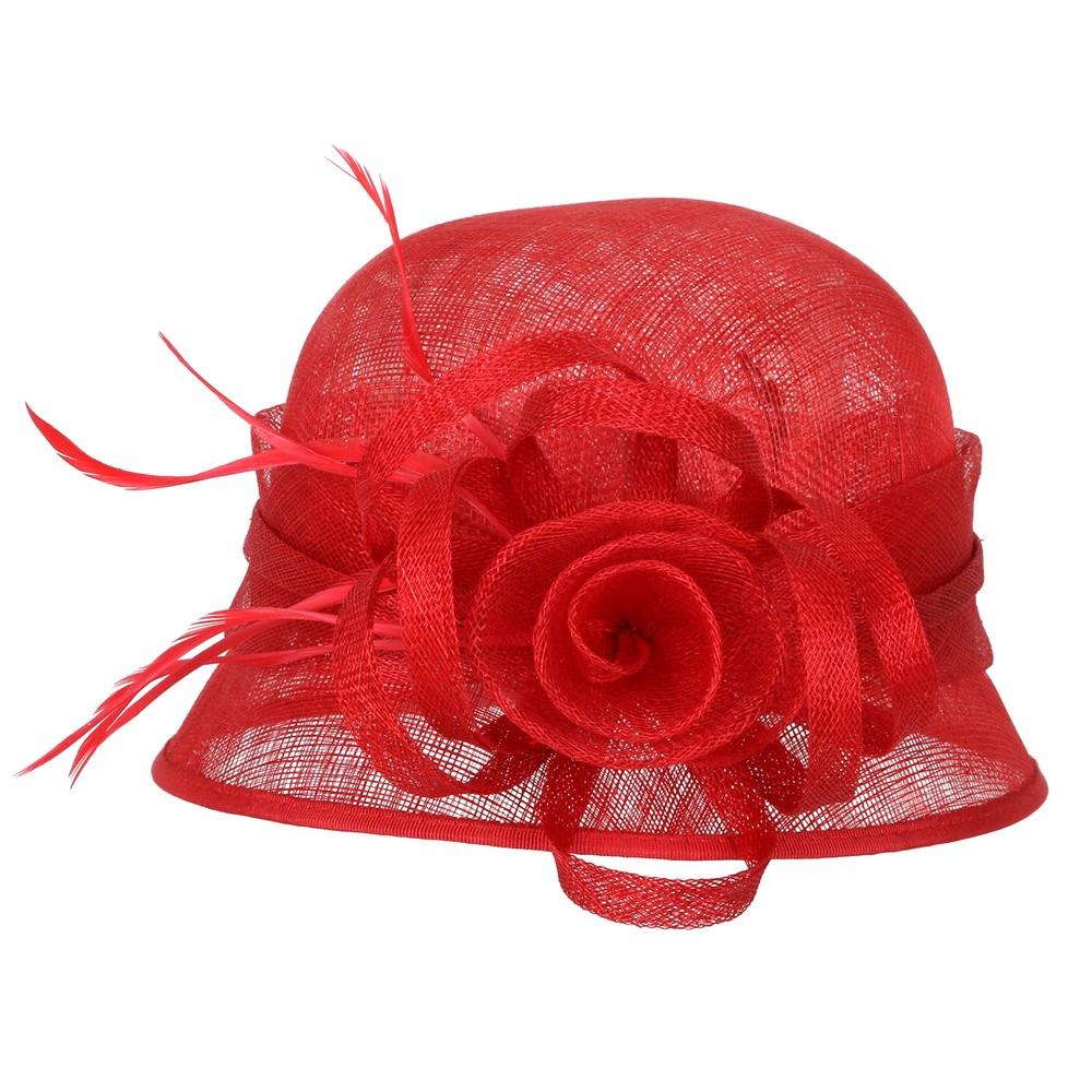 1920s Flapper Sinamay Bucket Hat in Red - SOLD OUT