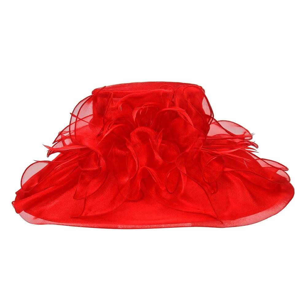 1920s Style Organza Hat in Red