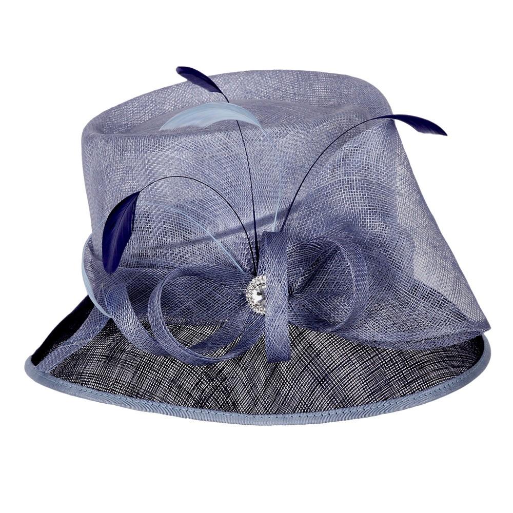 1920s Style Loopy Sinamay Hat in Navy
