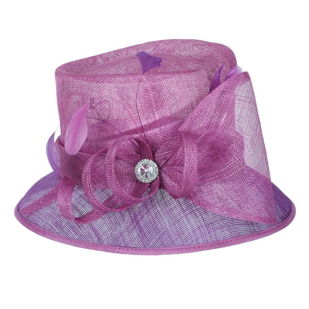 1920s Style Loopy Sinamay Hat in Purple