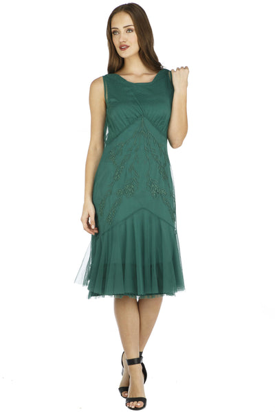 Tatianna Vintage Style Party Dress in Green by Nataya