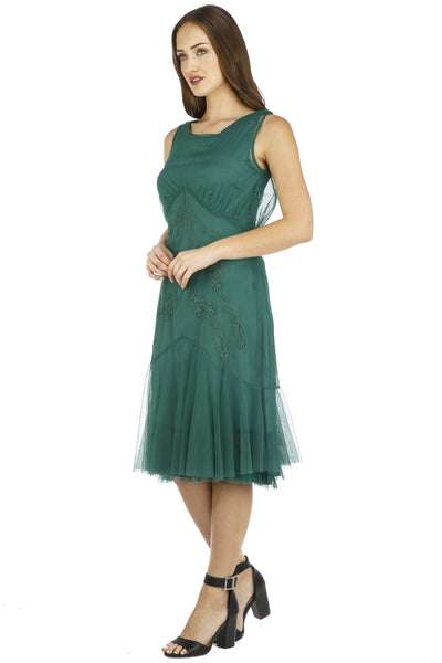 Tatianna Vintage Style Party Dress in Green by Nataya