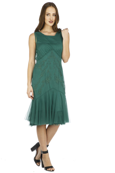 Tatianna Vintage Style Party Dress in Green by Nataya