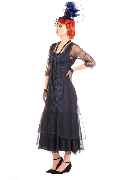 Mary Vintage Style Party Dress in Sapphire by Nataya