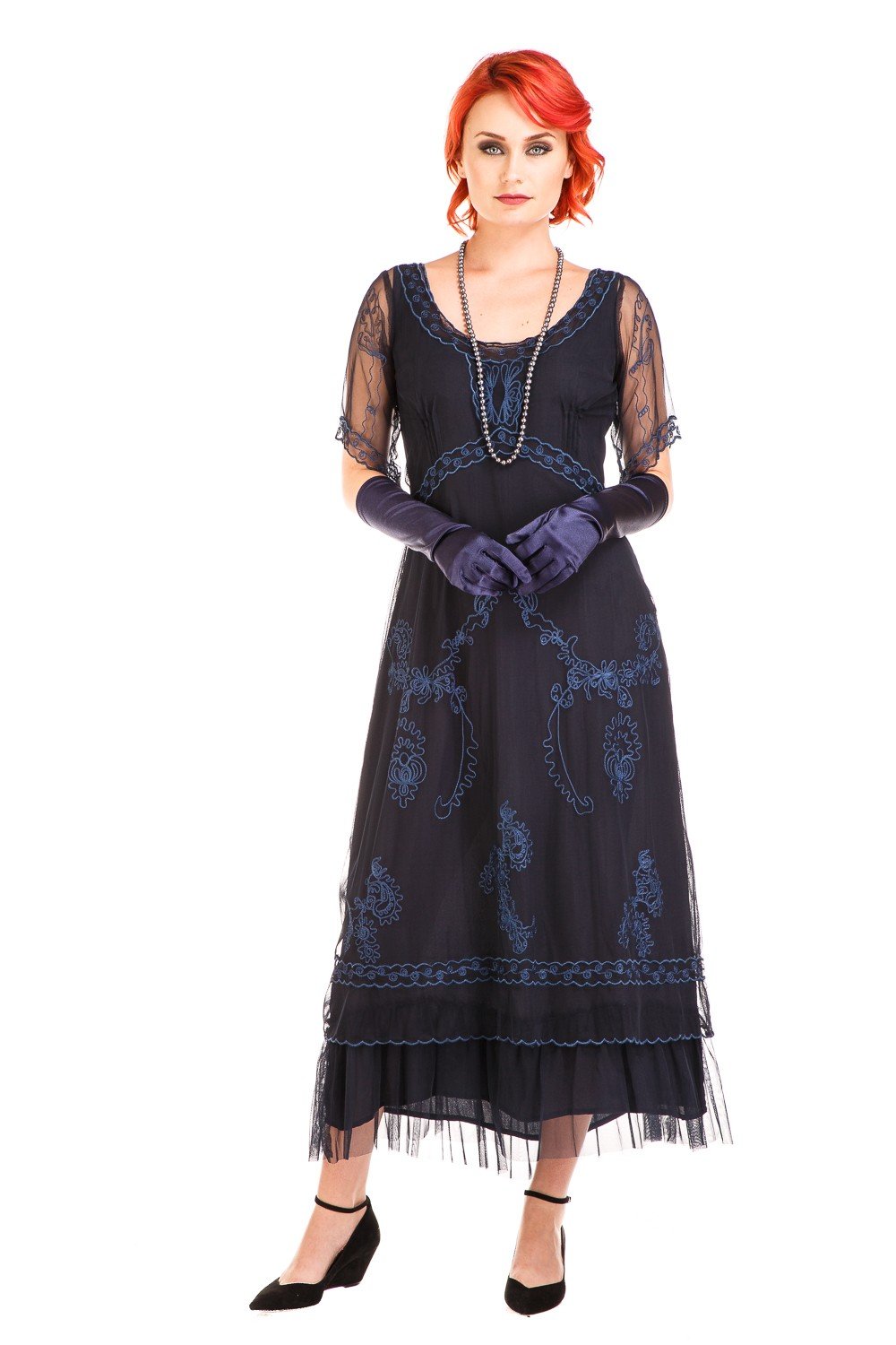 Rachel CL-168 Vintage Style Party Dress in Sapphire by Nataya