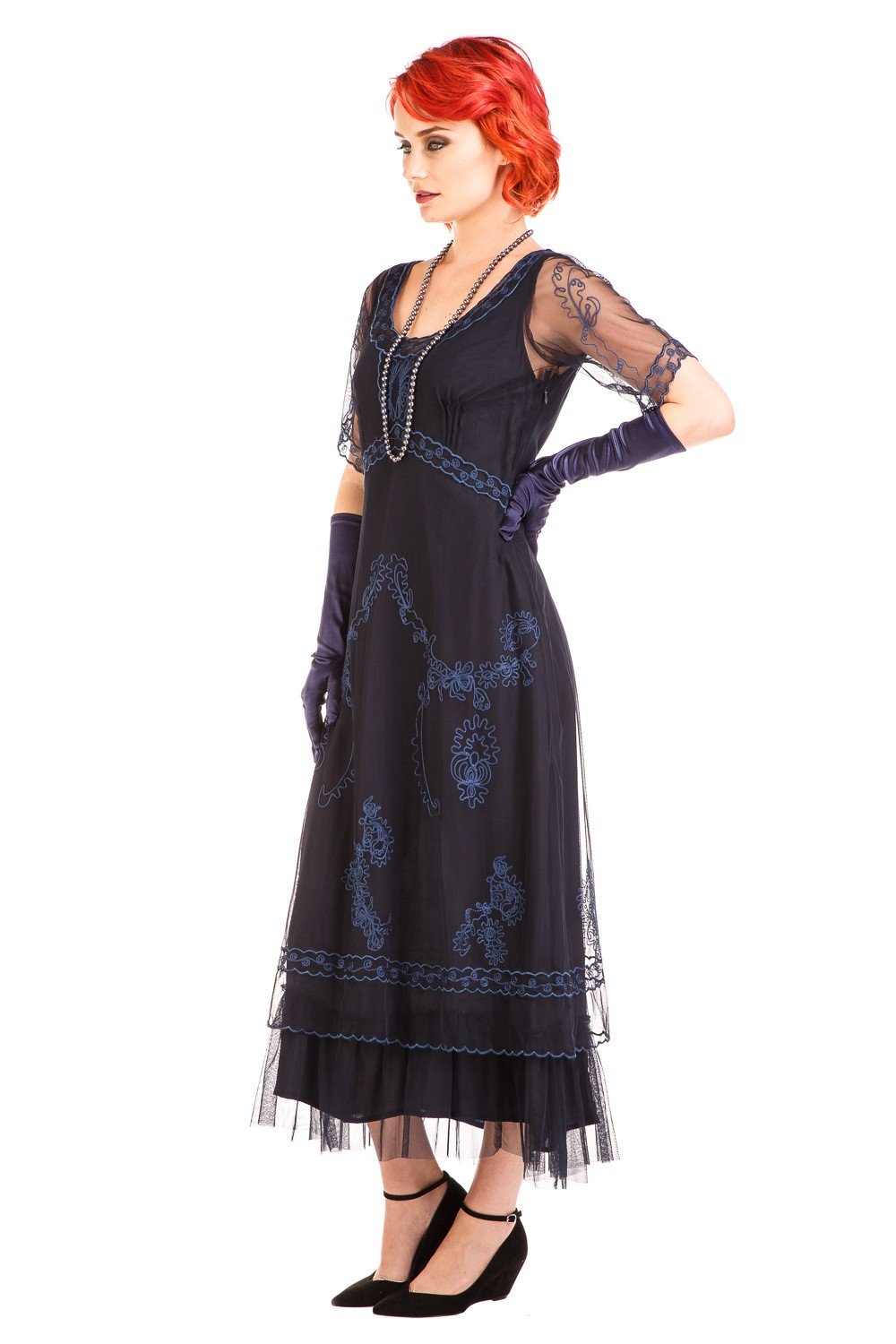 Rachel CL-168 Vintage Style Party Dress in Sapphire by Nataya