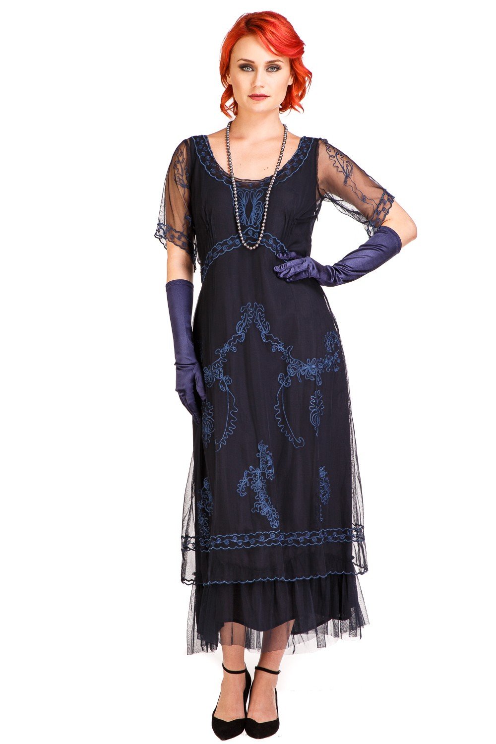 Rachel CL-168 Vintage Style Party Dress in Sapphire by Nataya
